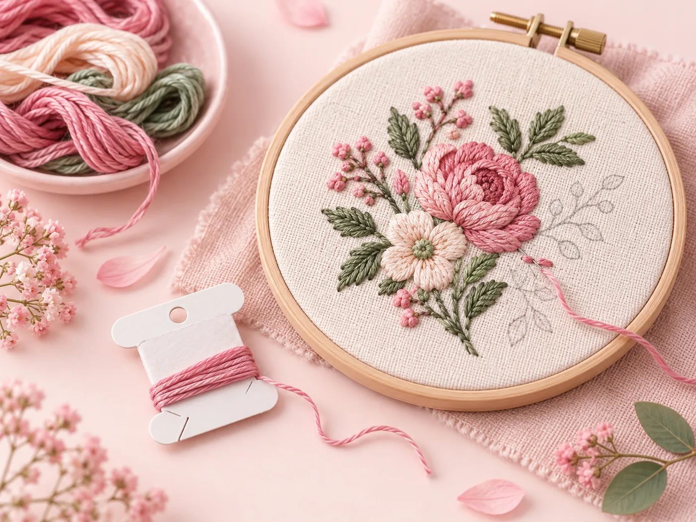 Cross stitch thread running low during a project